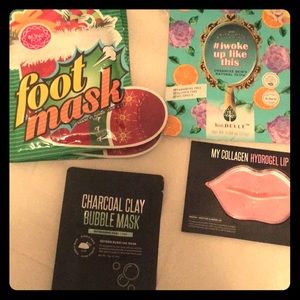 Facial, lip and foot masks bundle